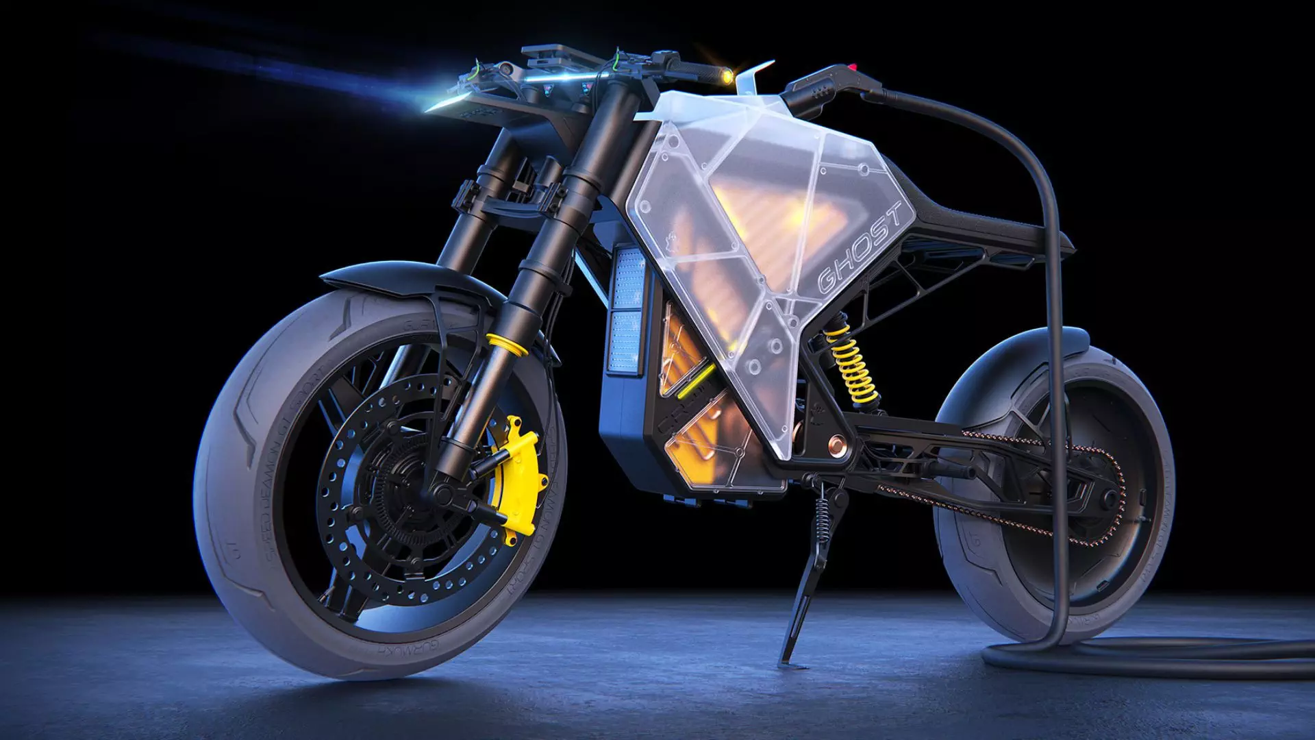 The CR-Dos - Ghost concept motorcycle in all its glory