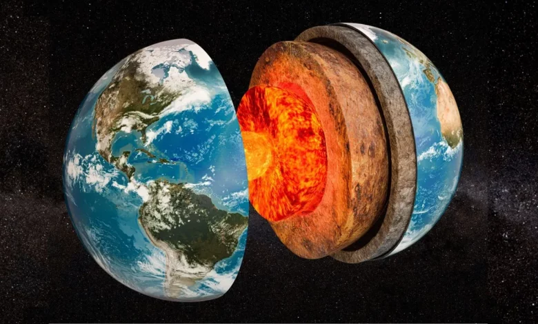 An illustration of Earth's layers