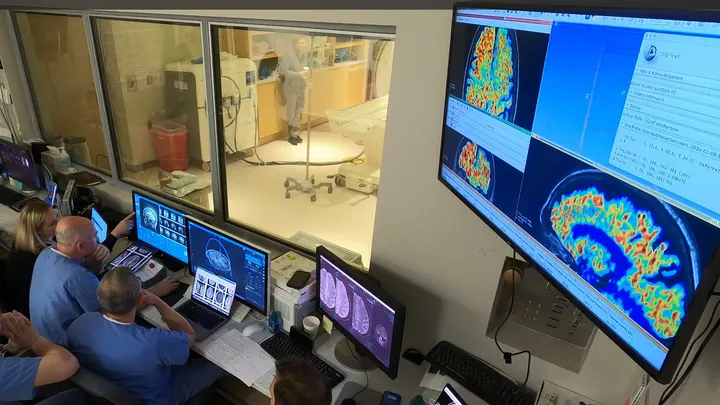 An Alzheimer’s patient undergoes focused ultrasound treatment 