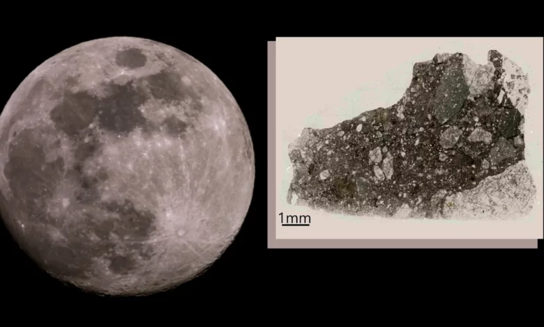Image of the moon and a moon fragment